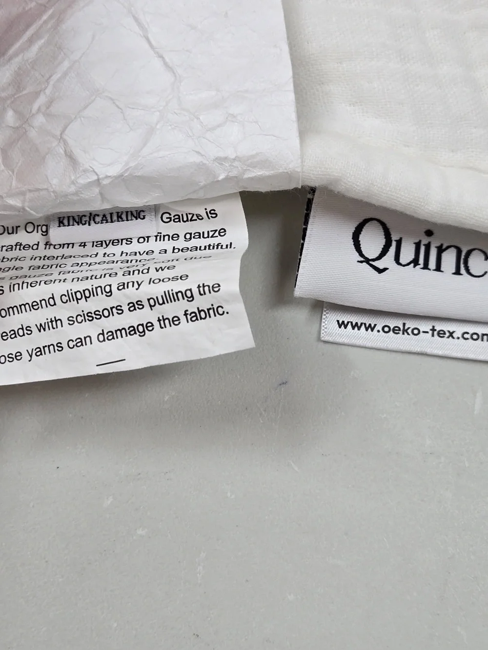 QUINCE Organic Airy Gauze Box Quilt King/Cal King White 0472